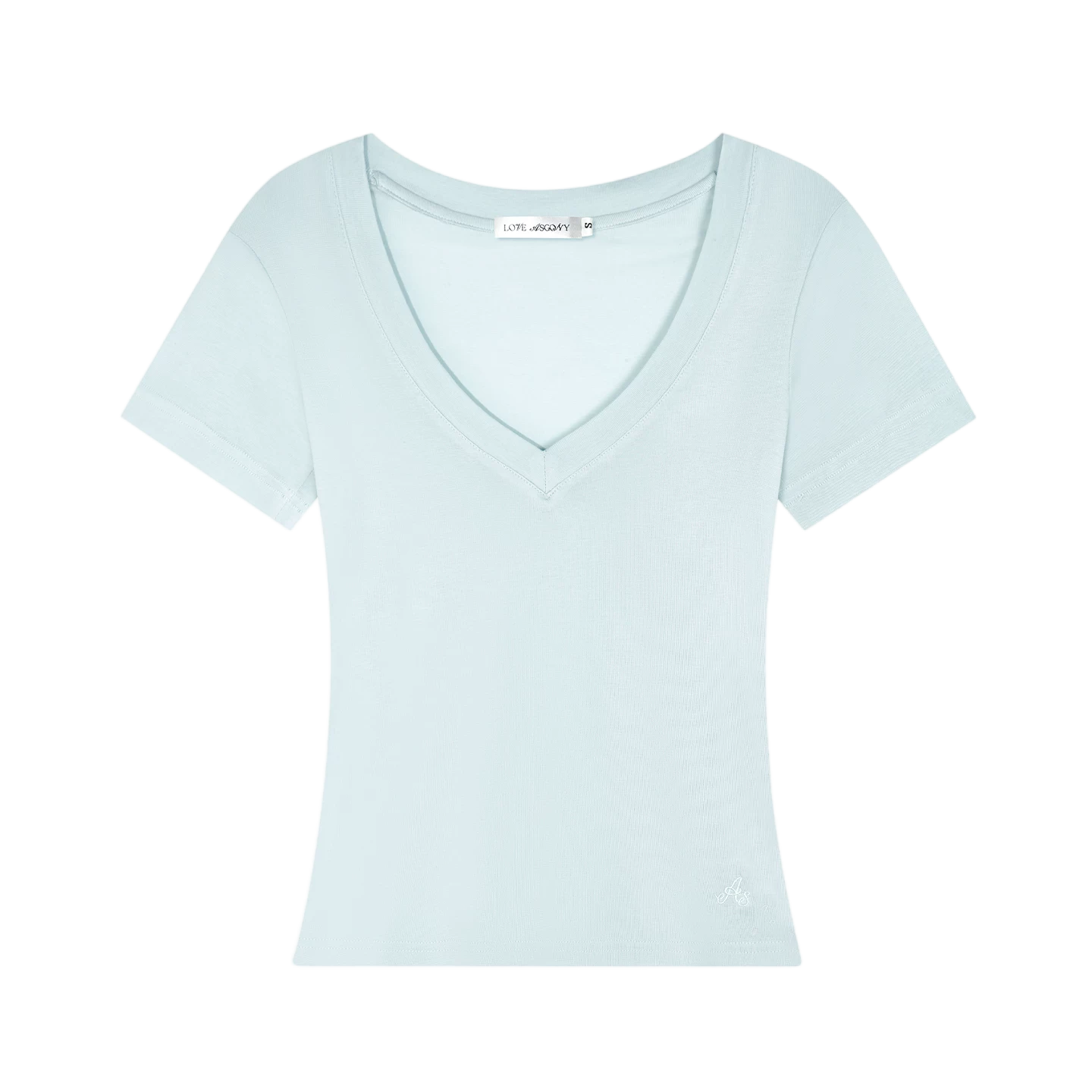Blue V-Neck Slim Fit Short Sleeve T-Shirt
