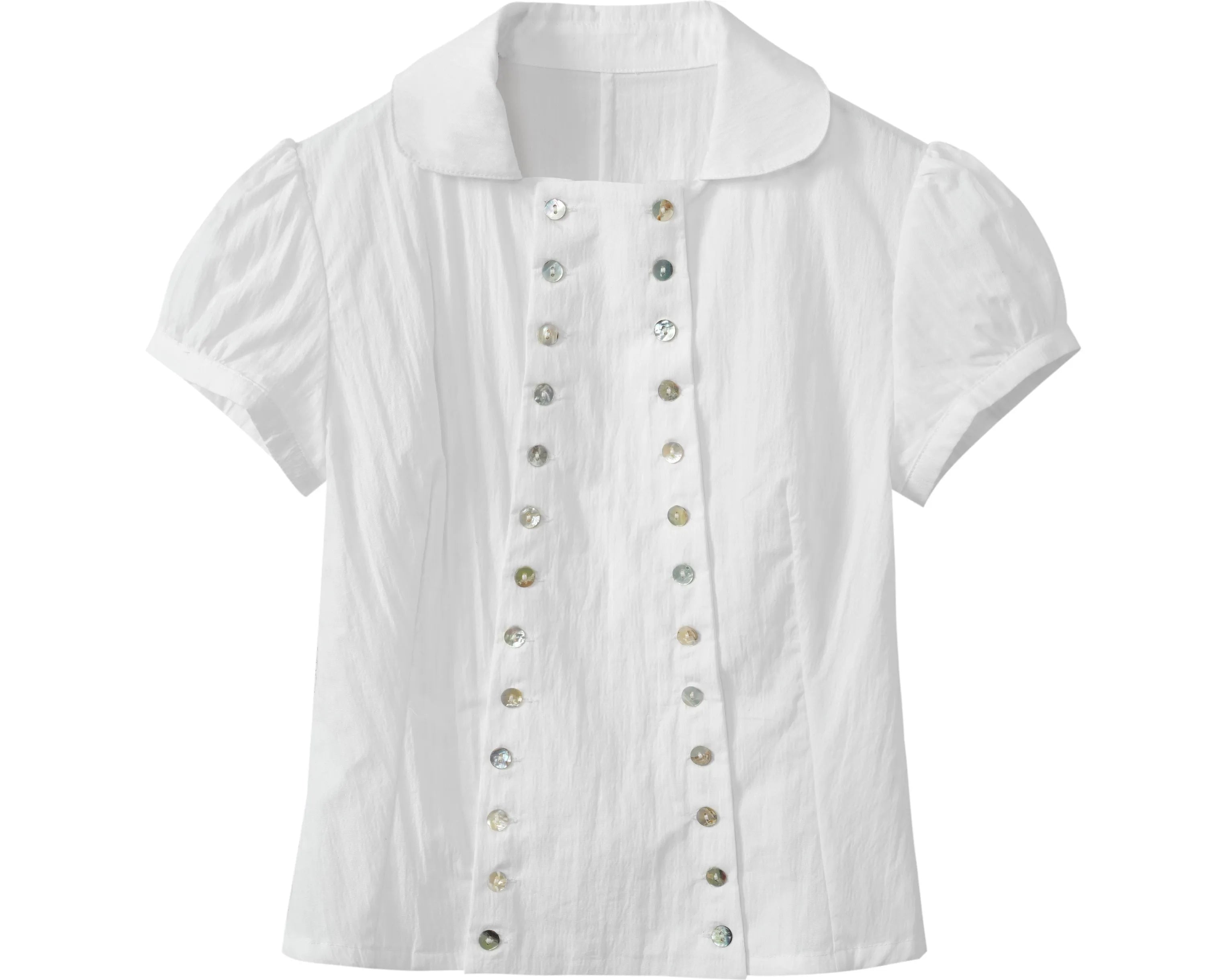 Shell Button Fitted Shirt