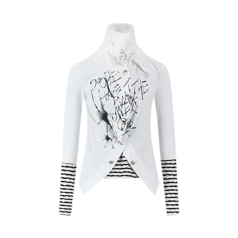 Striped Faux Layer Cardigan