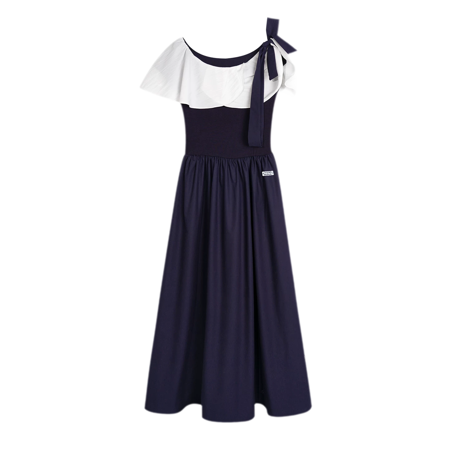 Cape Ribbon Ruffle Dress