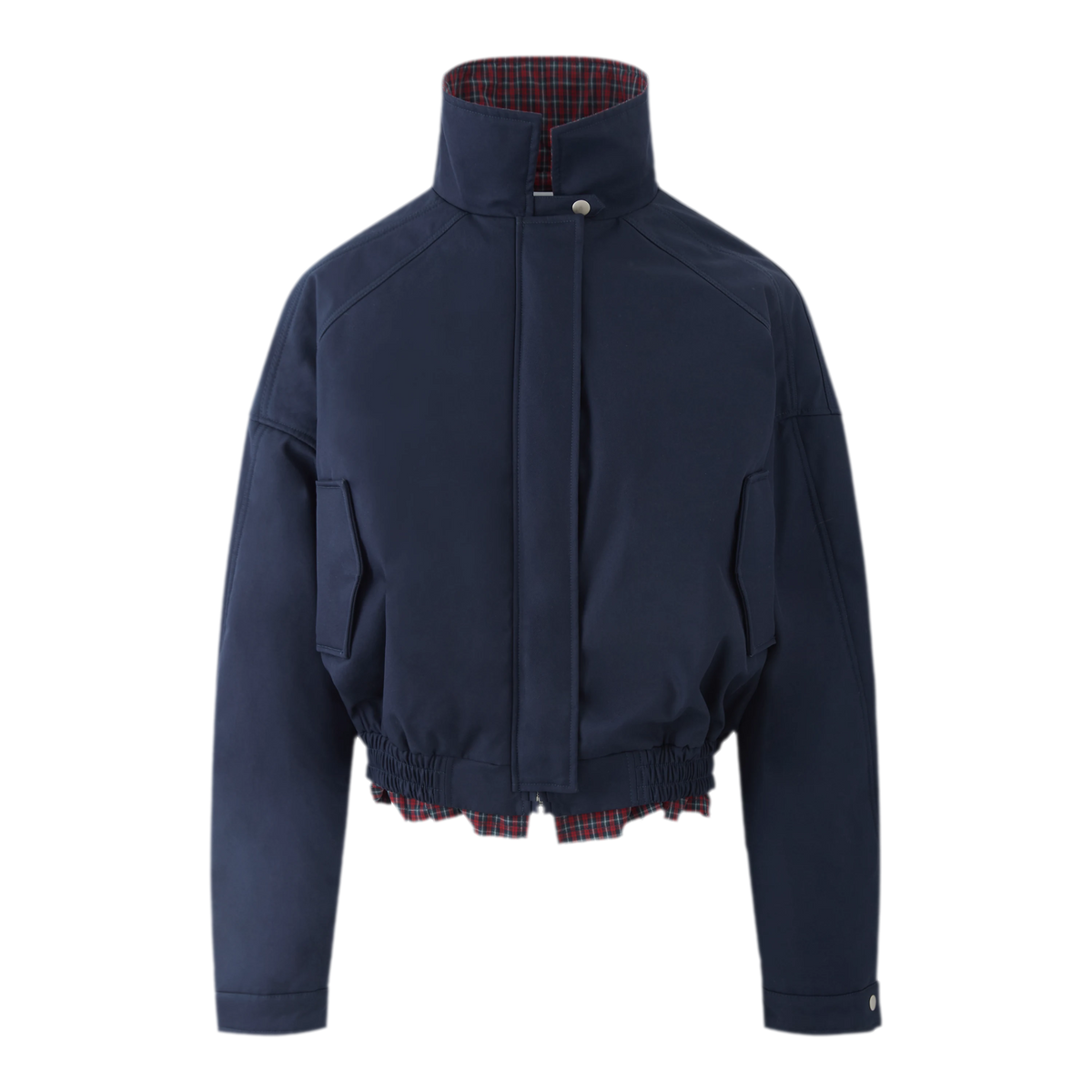 Vintage Plaid Padded Windbreaker Jacket