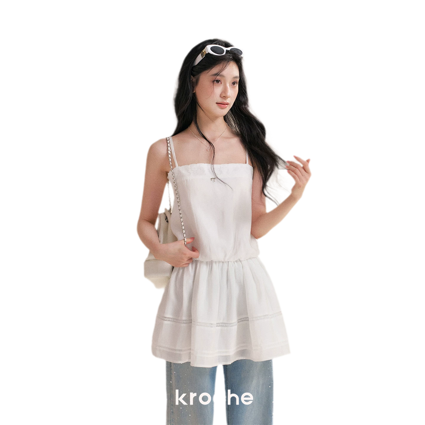 Soft Tencel Lace Dress & Cardigan Set