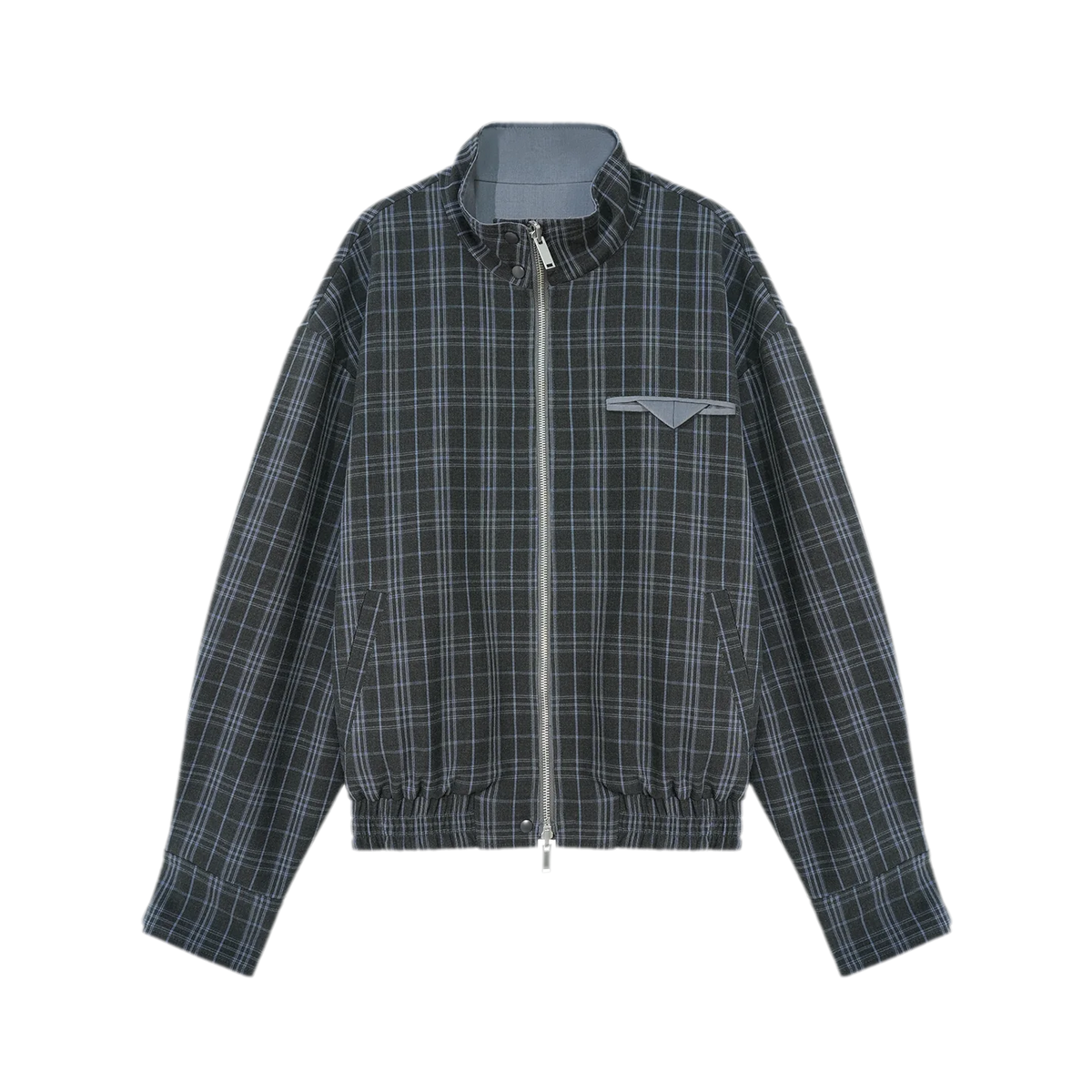 Reversible Plaid Boxy Jacket