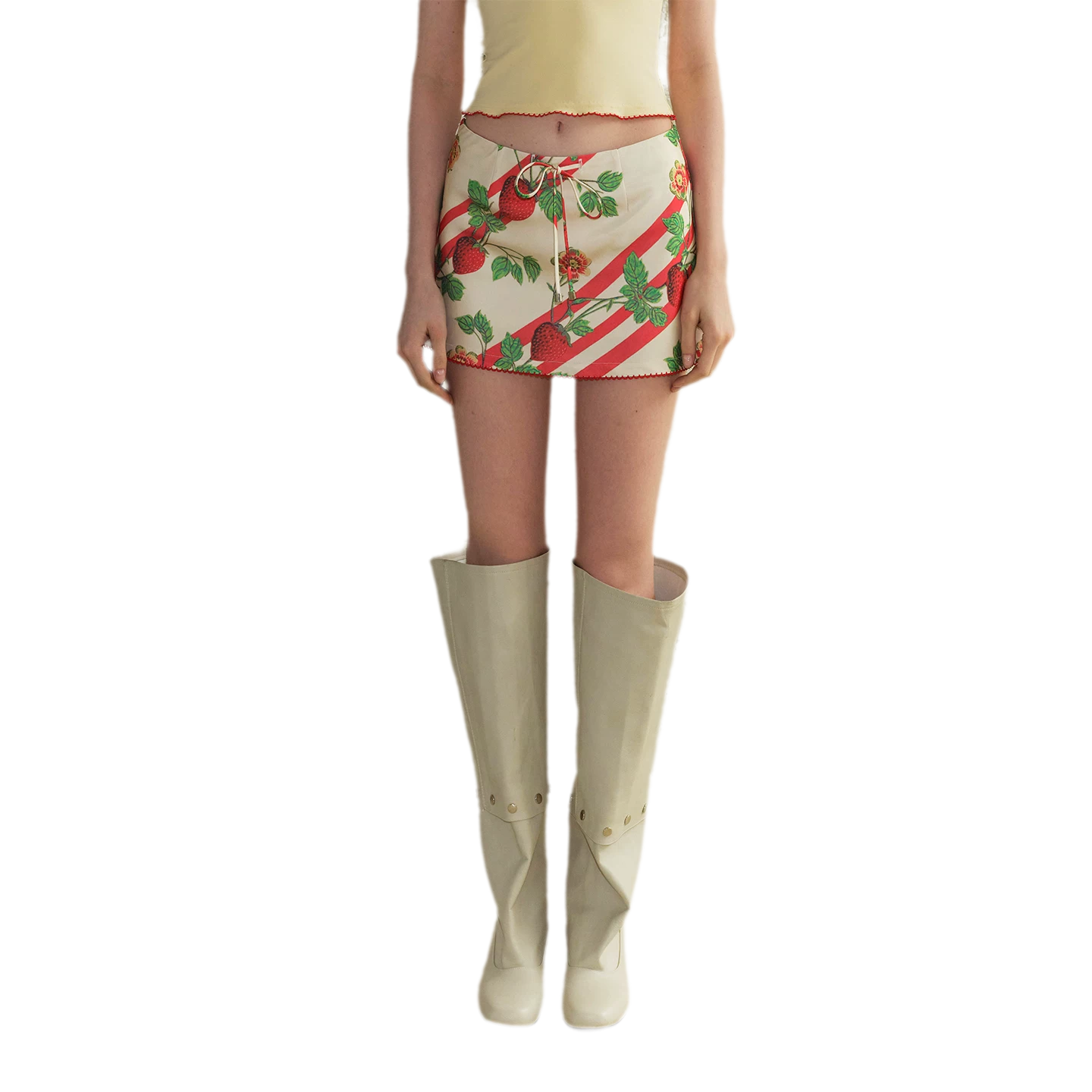 Satin Print A-line Skirt