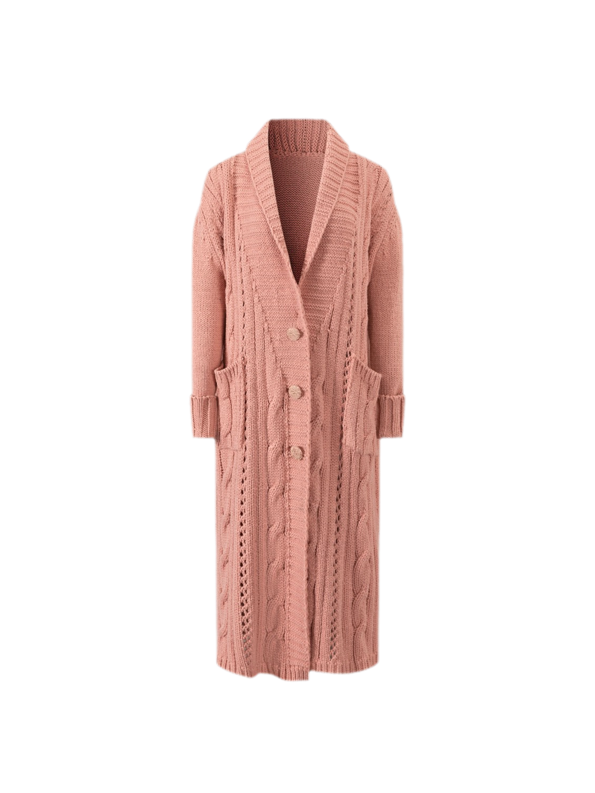 Cable-Knit Cardigan Camisole Dress