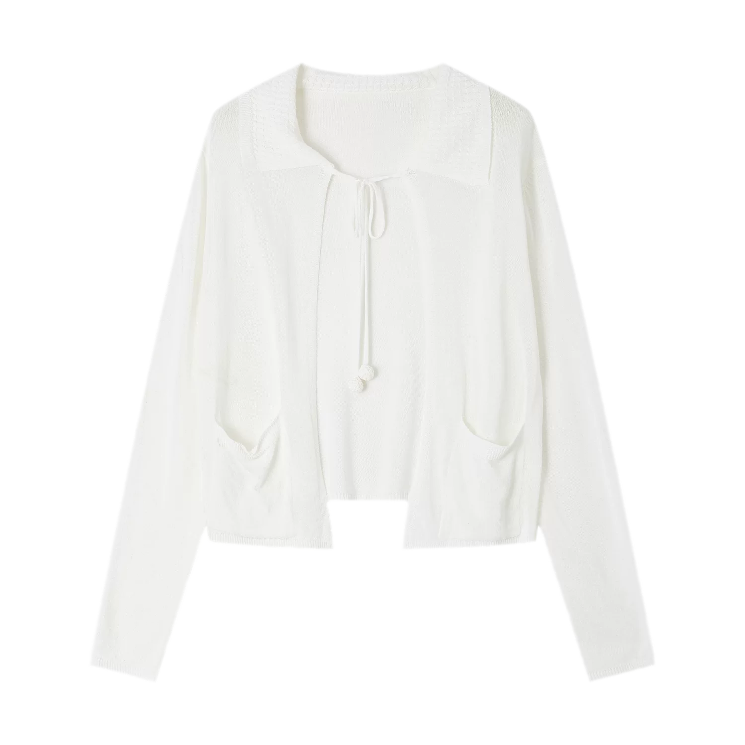 Tie-Front Knit Cardigan