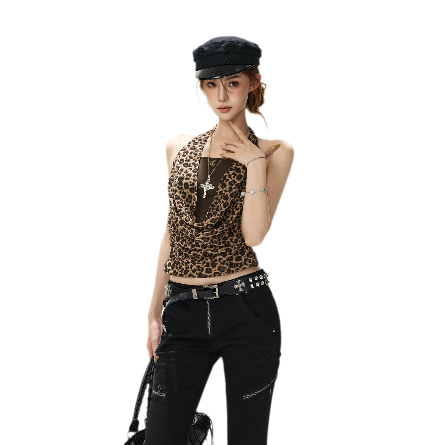 Leopard Sheer Halter Top