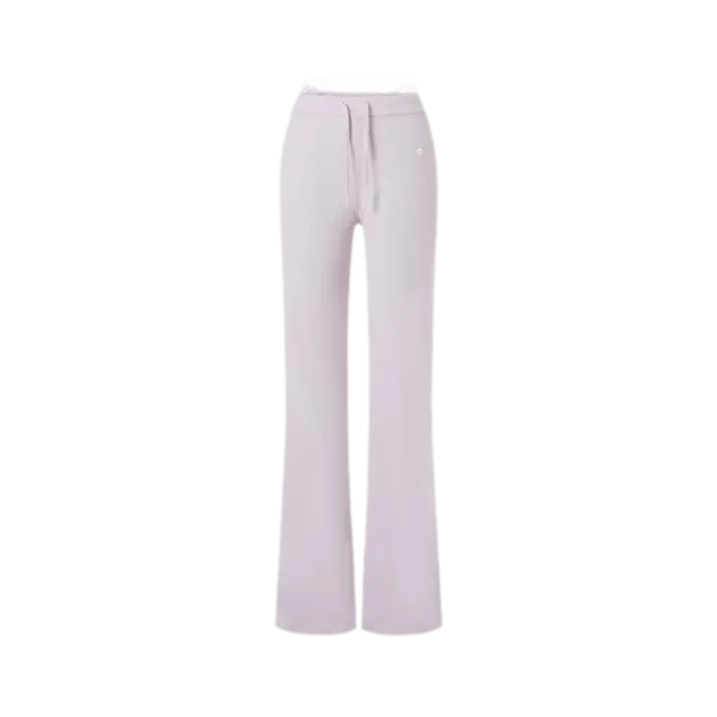 Lace Trim Slim Pants