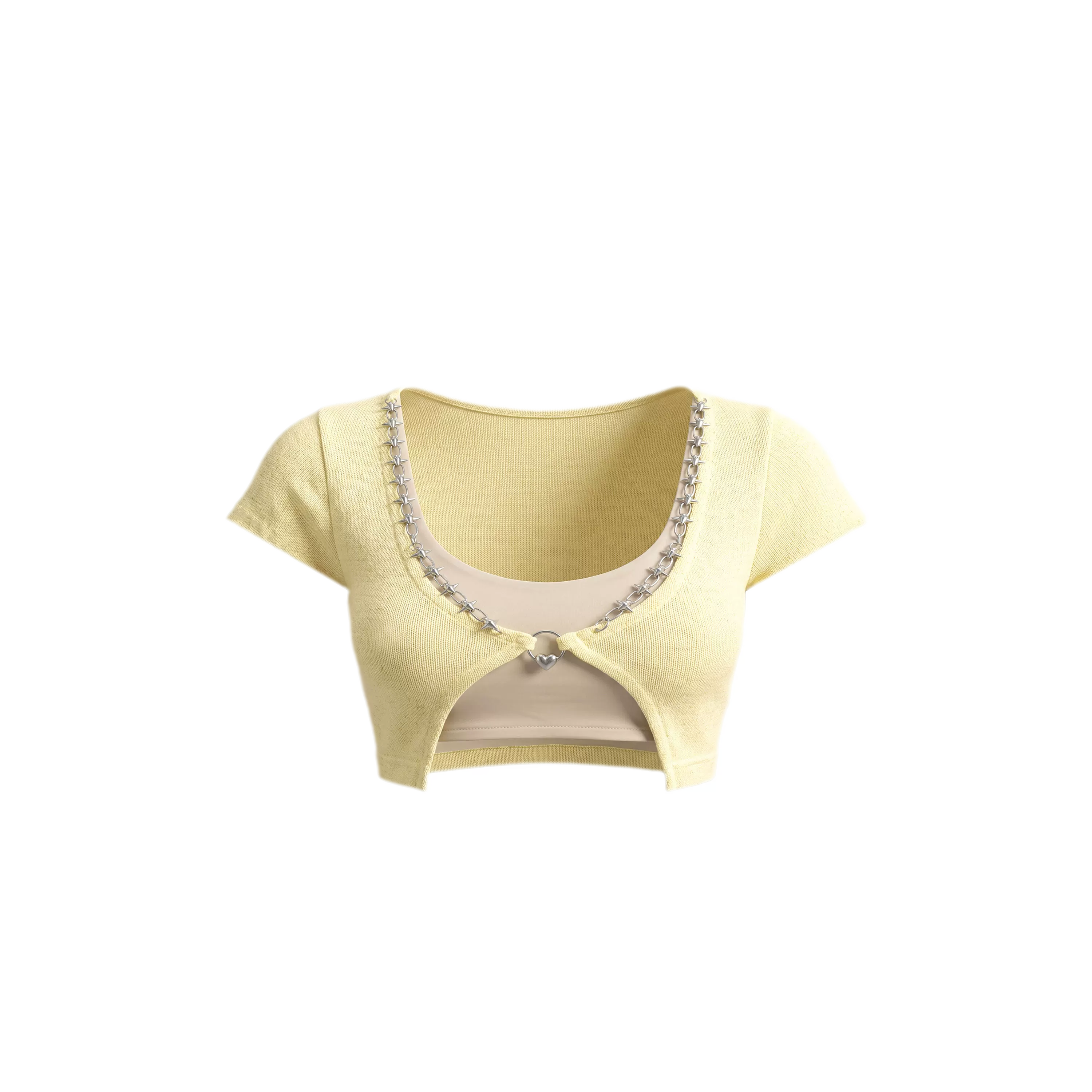 24ANS x UWA Faux Layered Chain Trim Tee