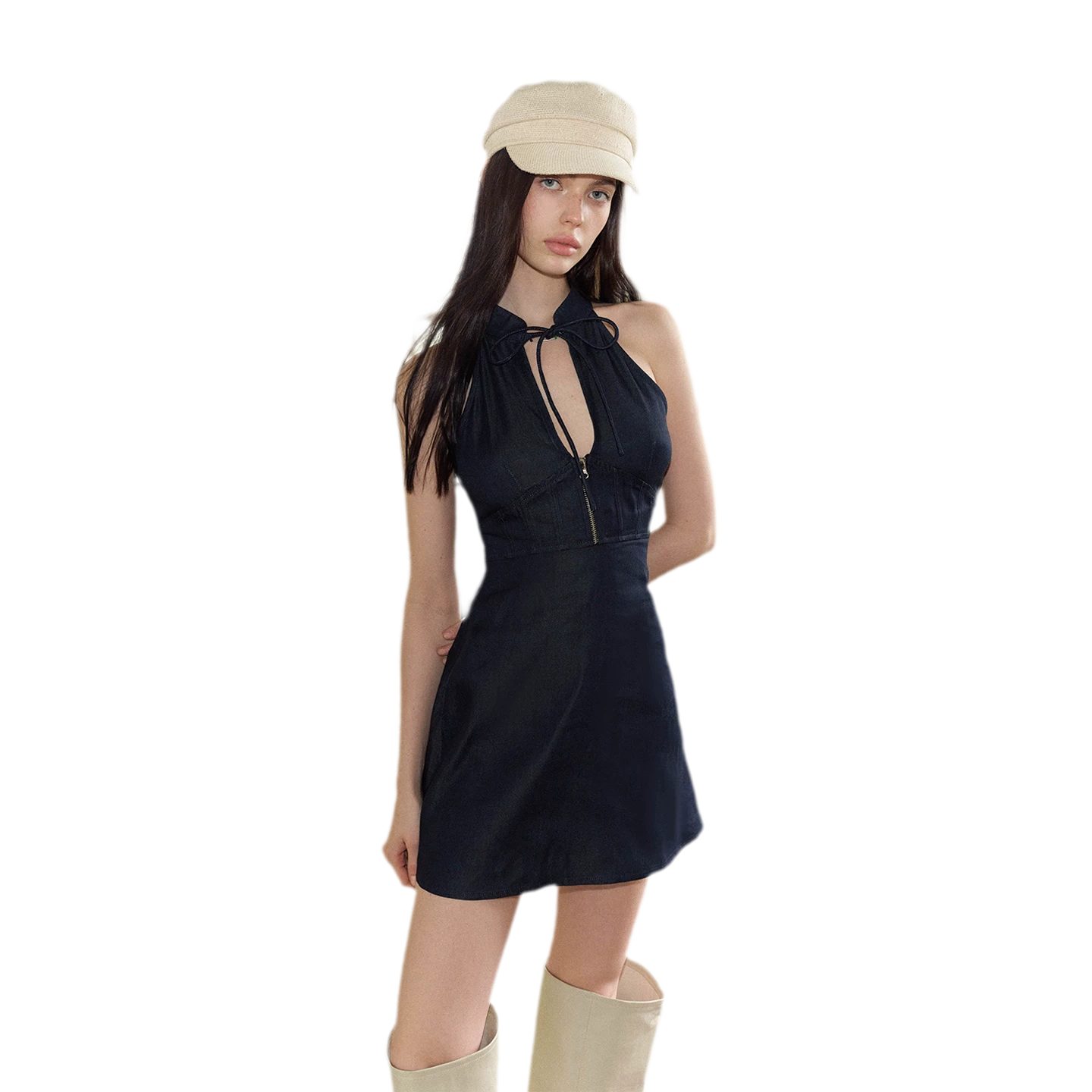 Sleeveless Halter Dress