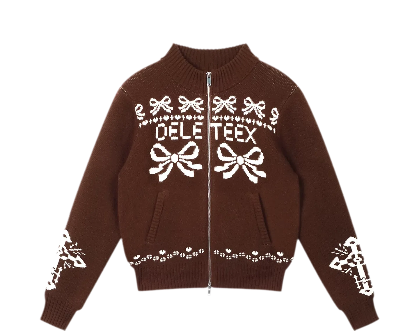 Jacquard Wool Baseball Cardigan