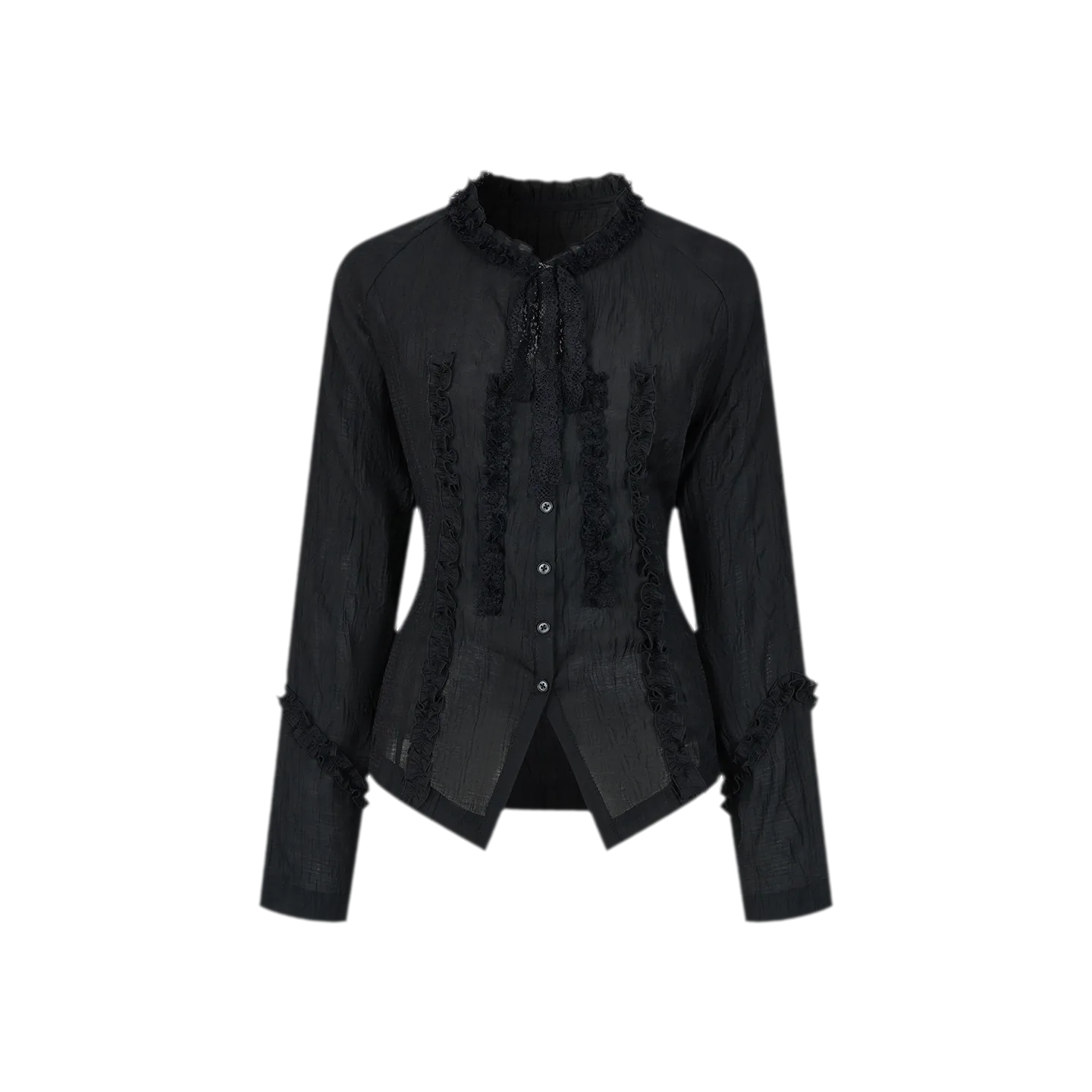 Textured Lace Waist-Shaped Shirt