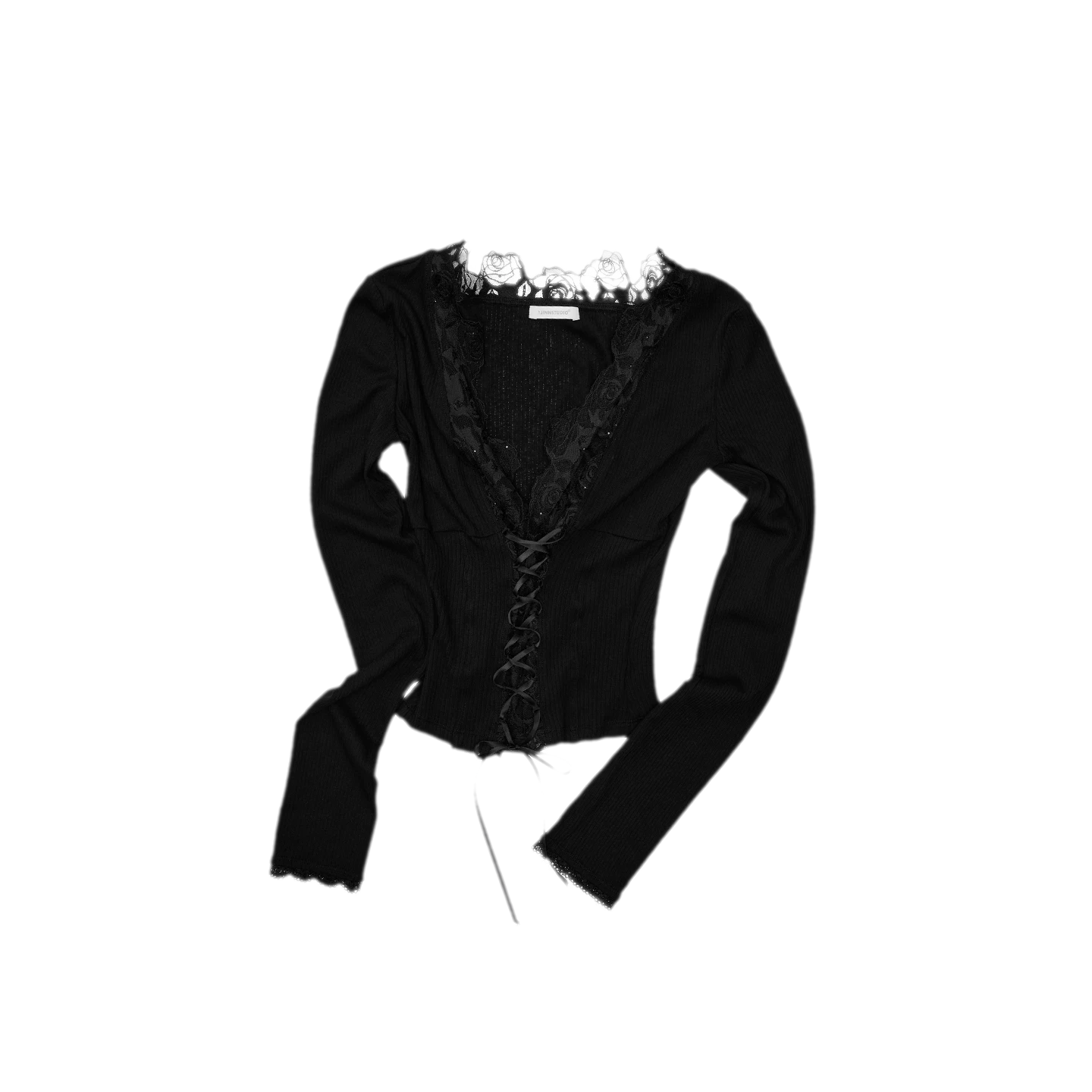Lace Trim Knit Top