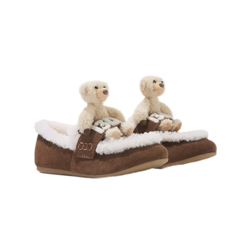 Mocasines sin cordones de oso de peluche