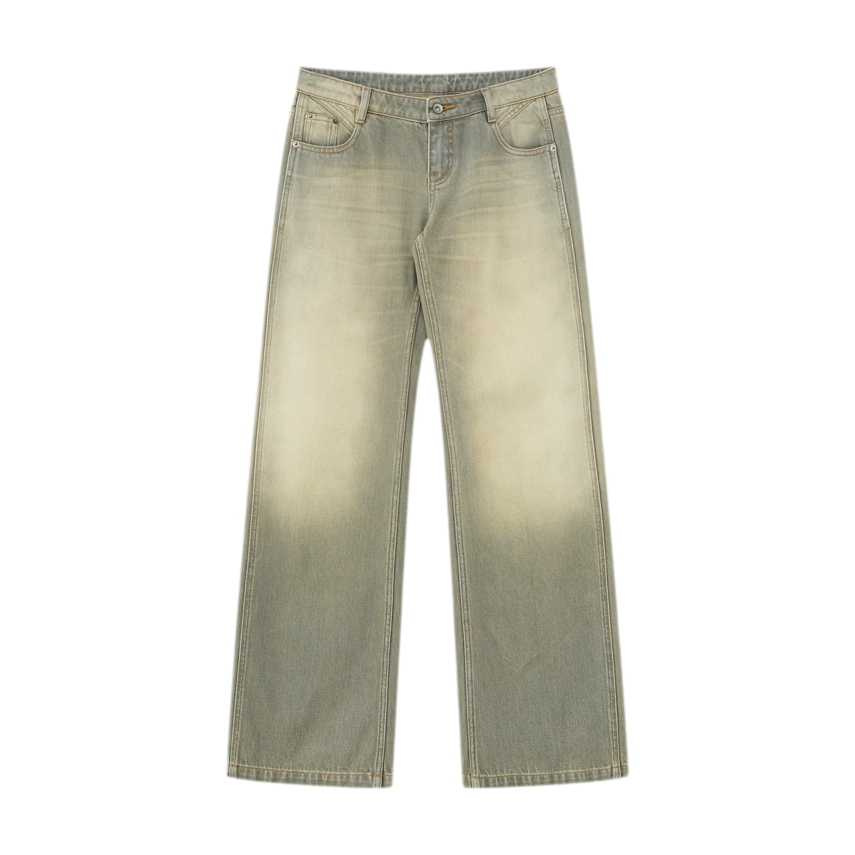 Distressed Gray Straight Jeans