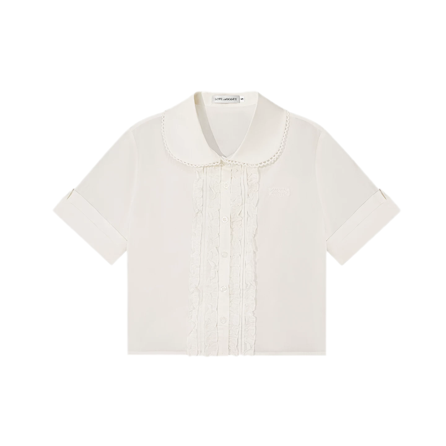 Lace Collar Cotton Shirt