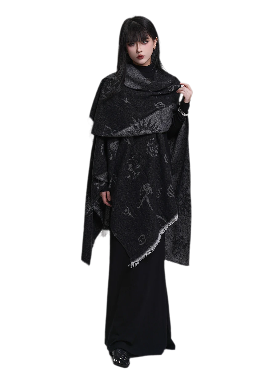 Celestial Fringed Oversized Shawl