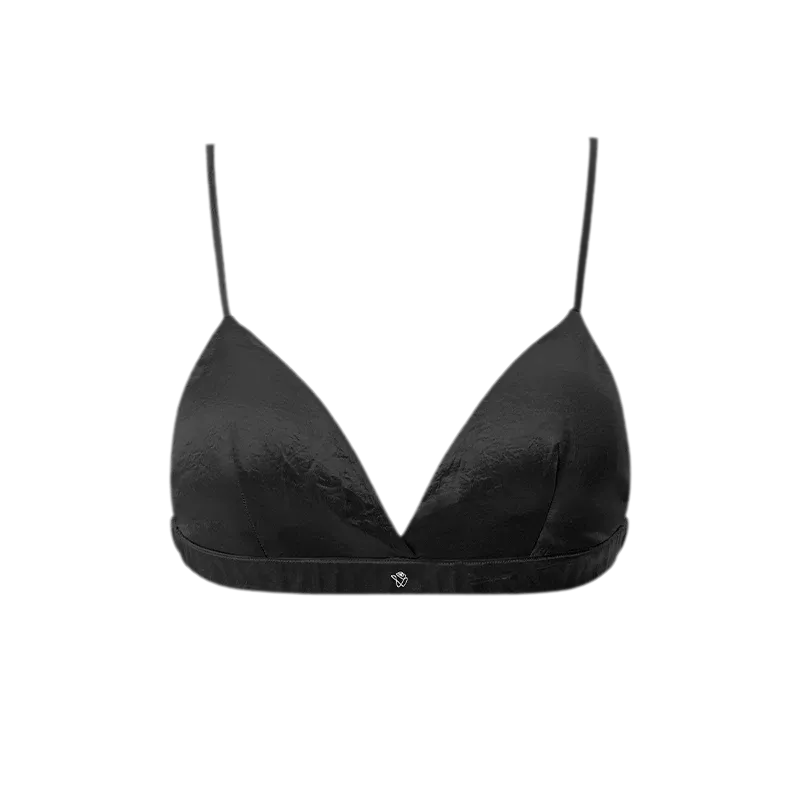 Crinkled Acetate Triangle Bra