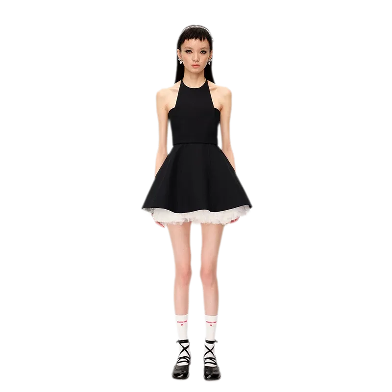 Structured Tulle A-Line Dress