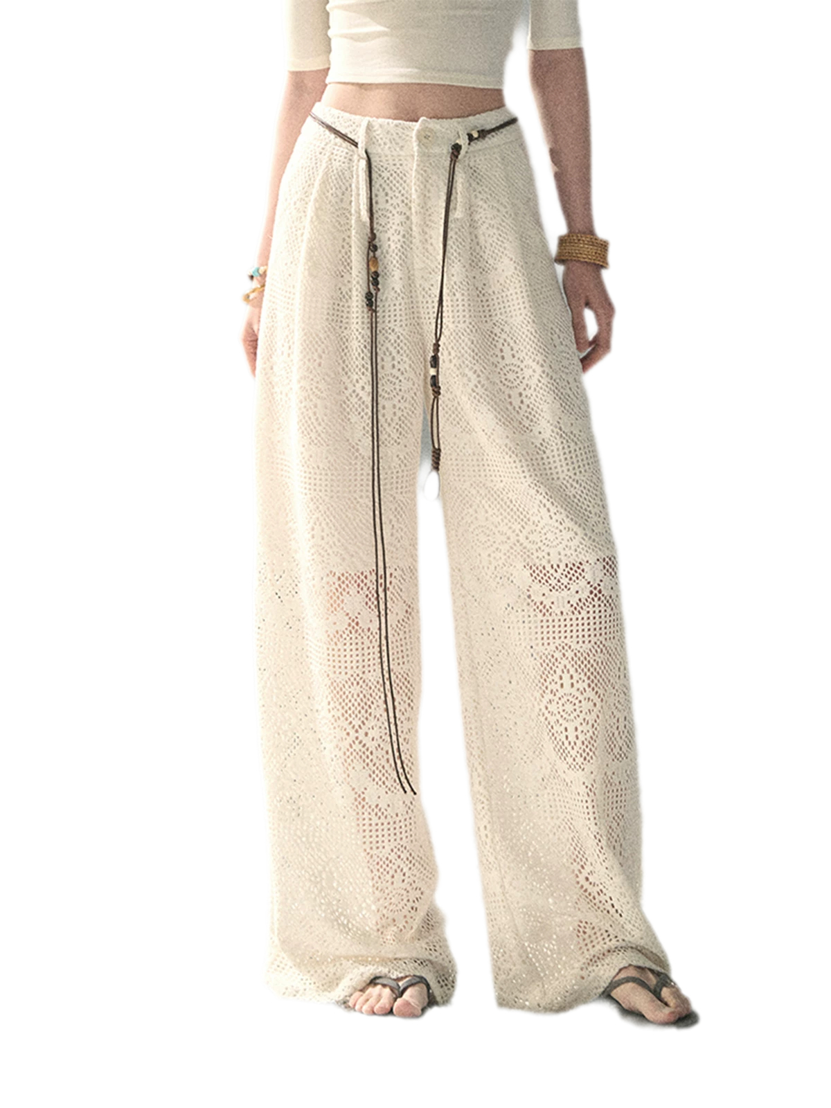 Hollow Wide-Leg Pants