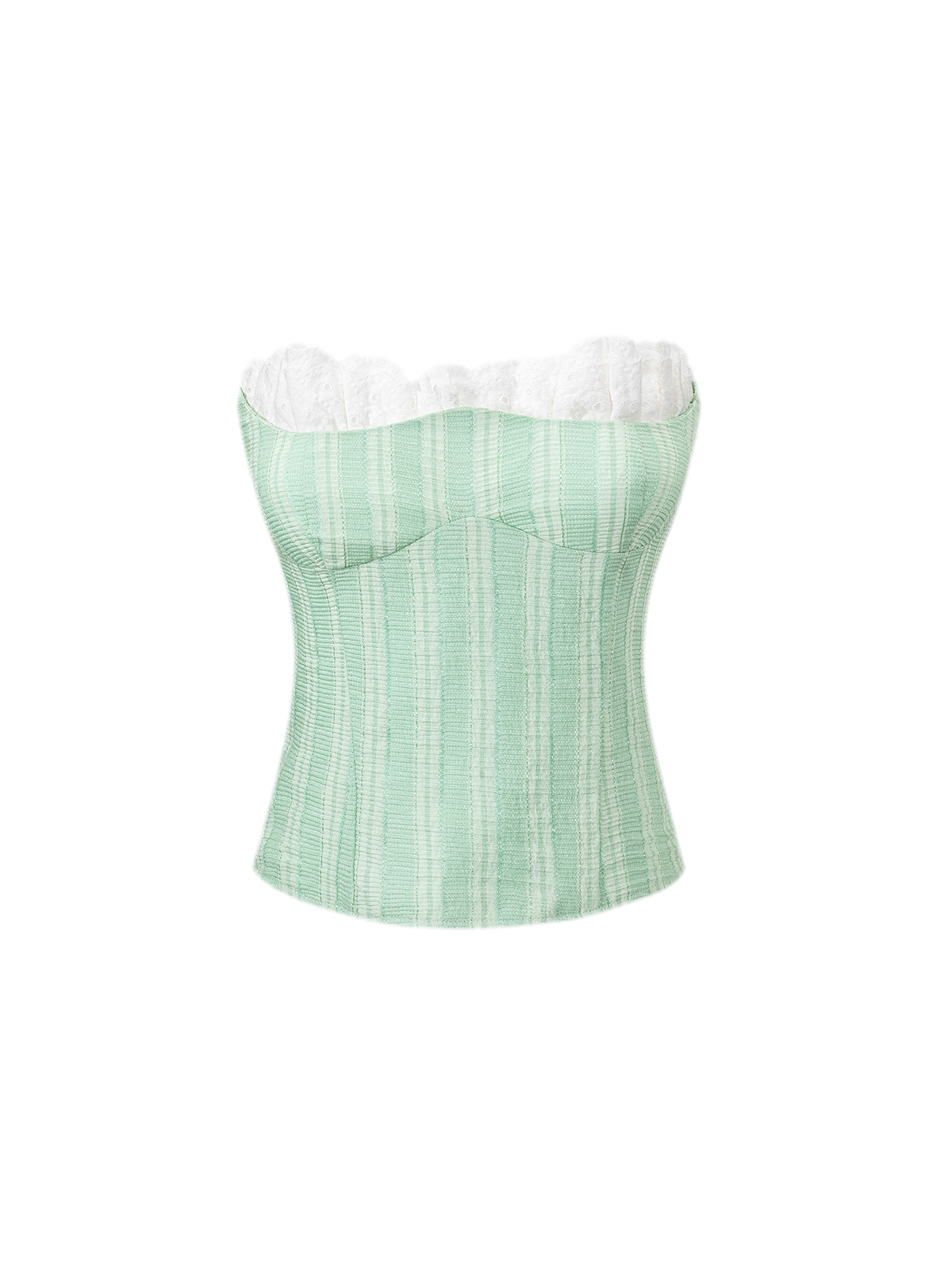 Striped Ruffle Bustier Set