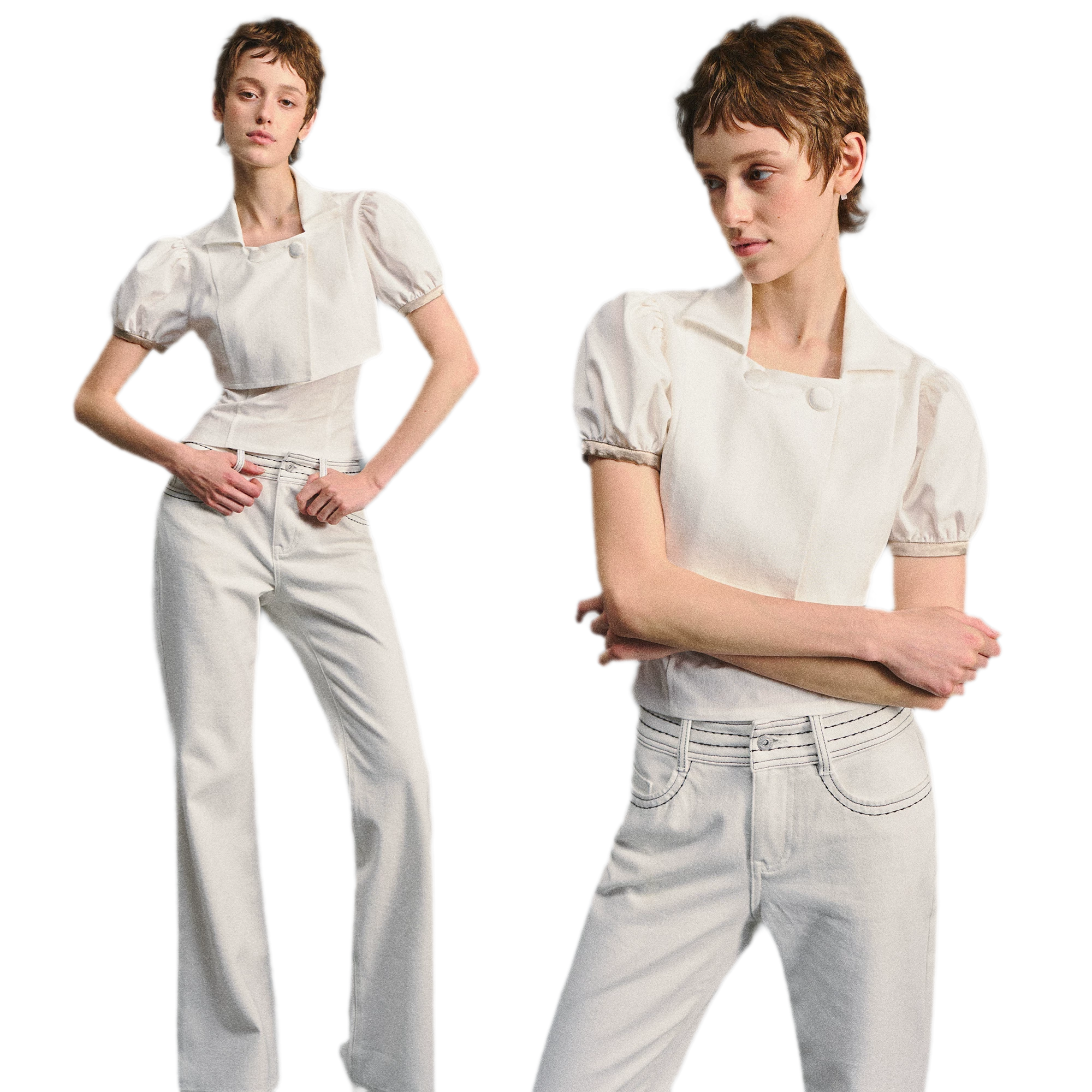 Collared Two-Piece Top