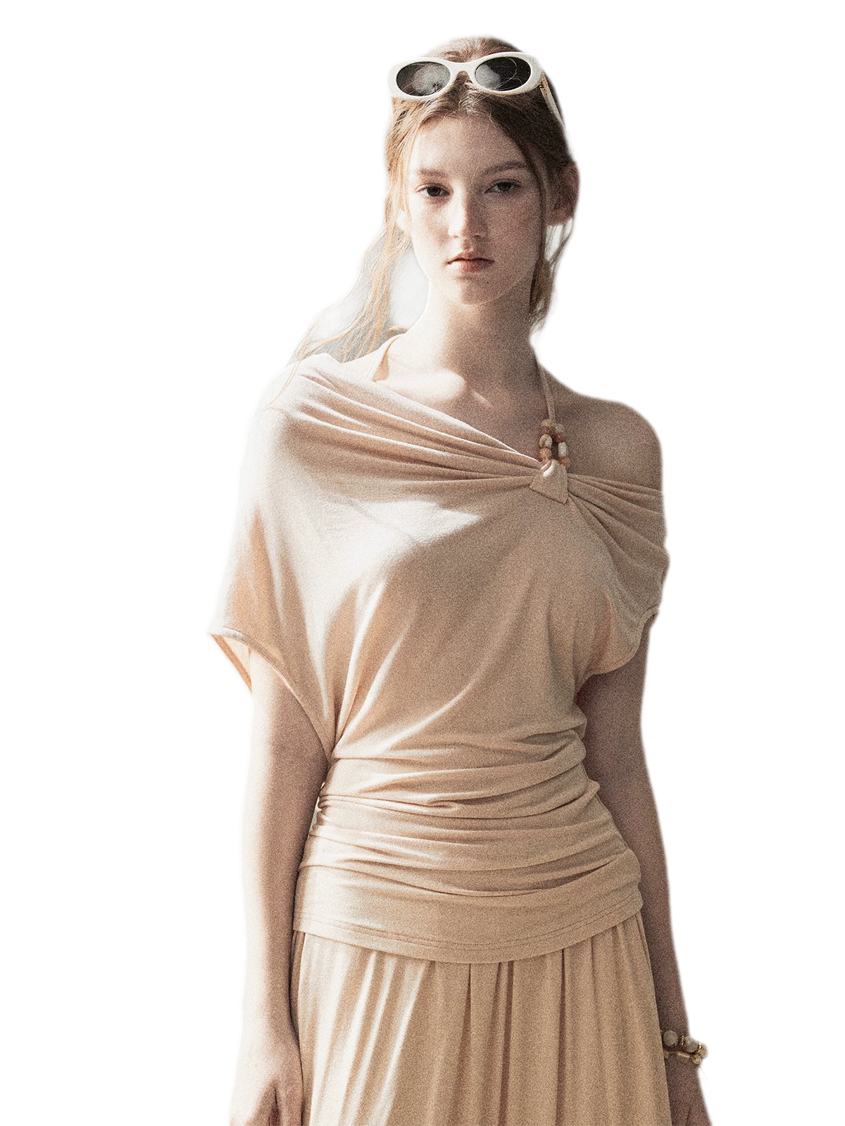 Knot Drape Midi Skirt Set