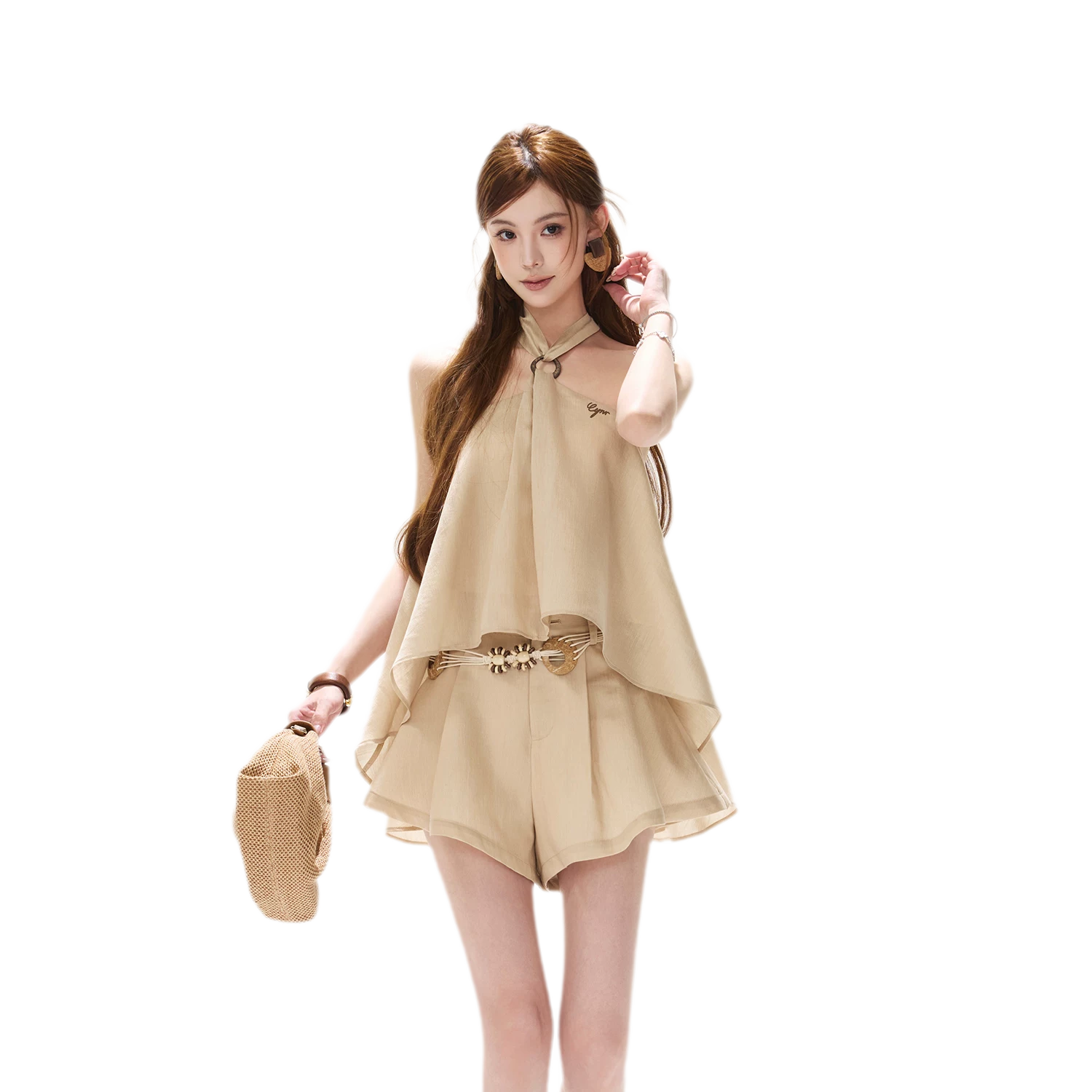 Halter Pleat Skort Set
