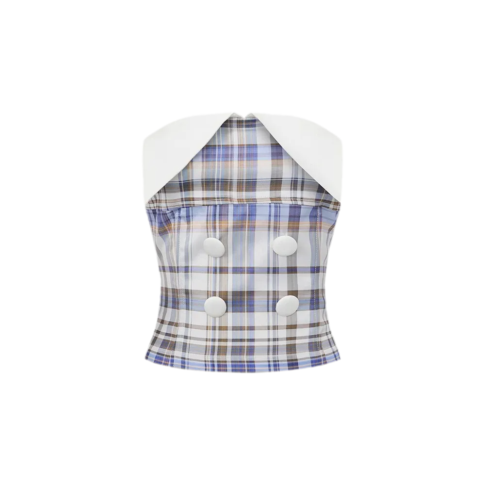 Plaid Bustier Skirt Set