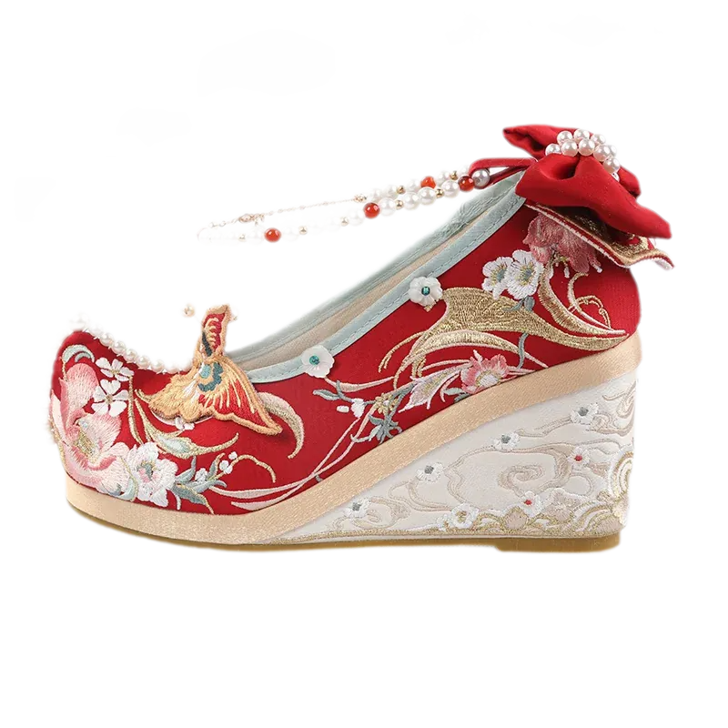 鸾凤仙羽 Phoenix Feather Embroidered Bridal Wedge