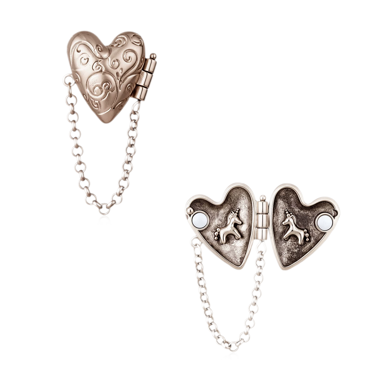 Vintage Textured Heart & Pony Tassel Earrings