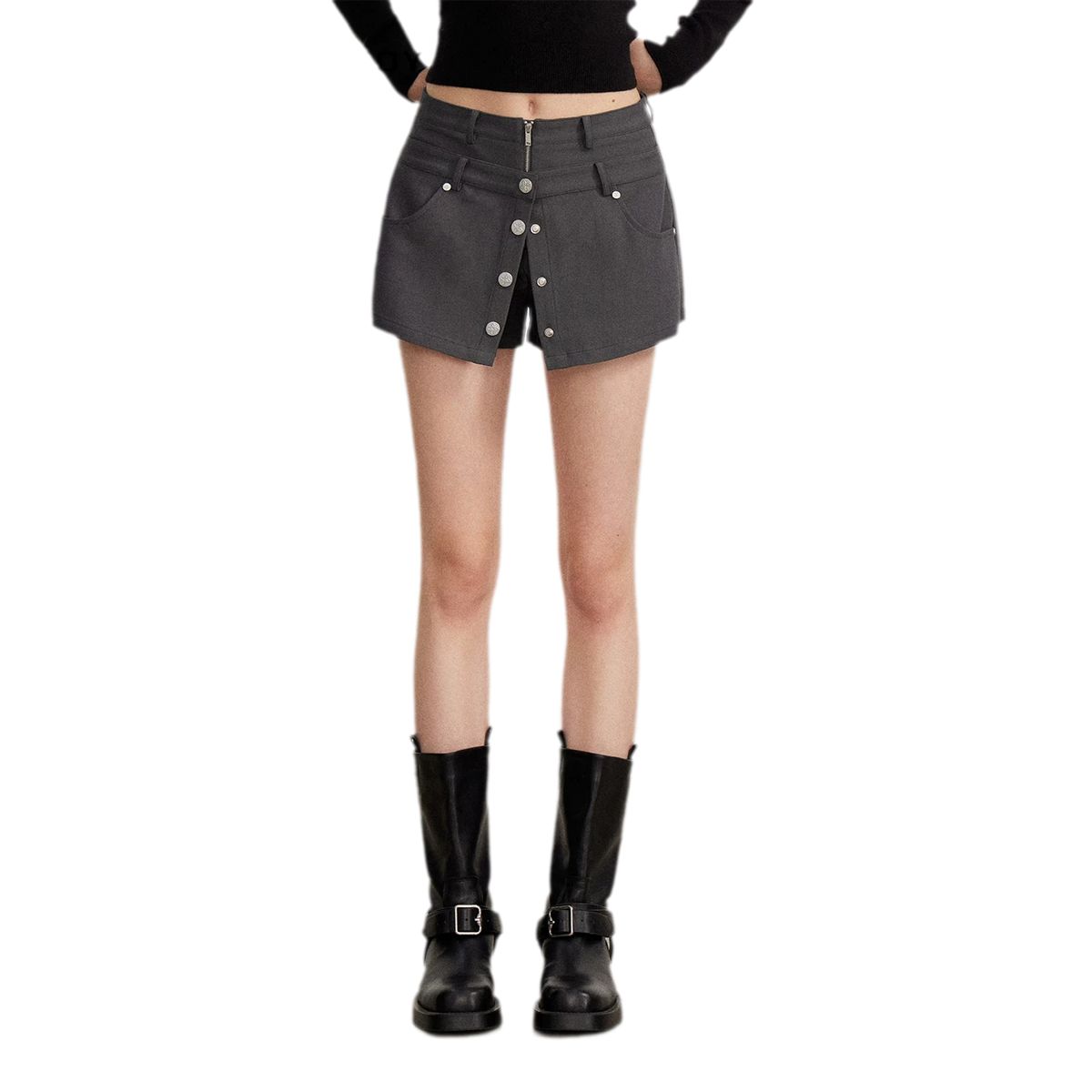 Double-Waist Convertible A-Line Skort