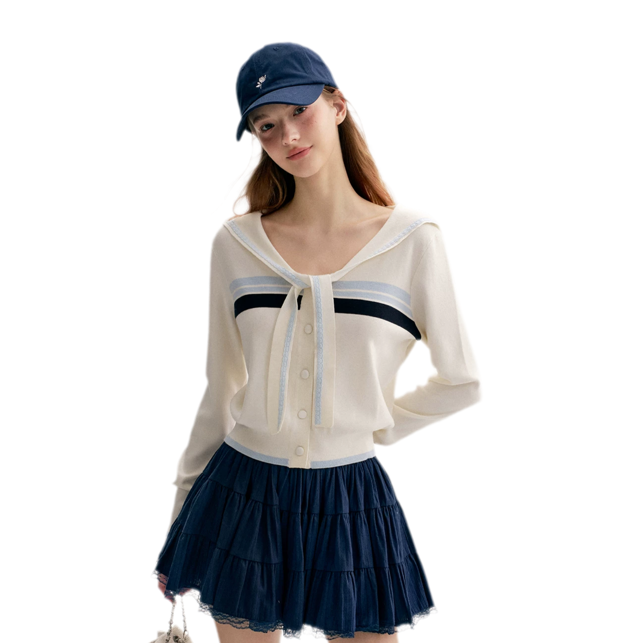 Lace Sailor Tie Cardigan