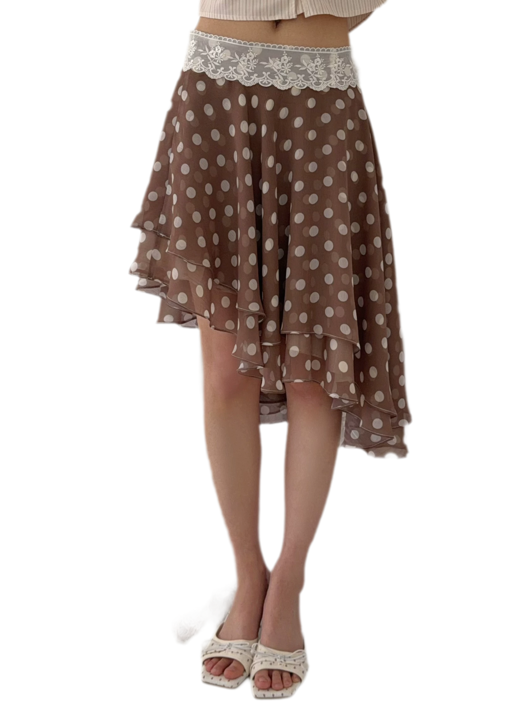 Vintage Polka Dot Midi Skirt