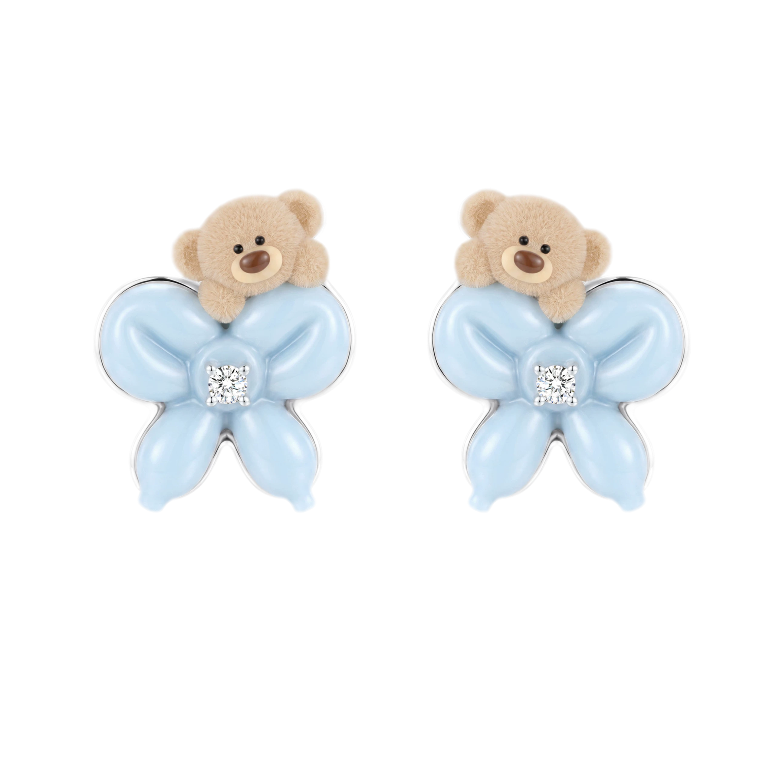 Balloon Bow Bear Studs