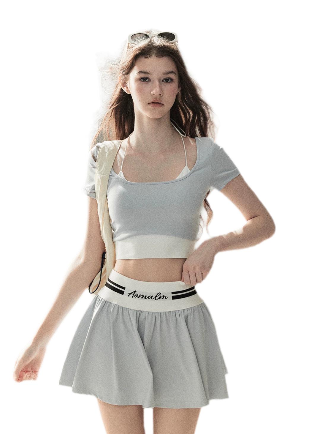 Contrast Layered Tennis Skort Set