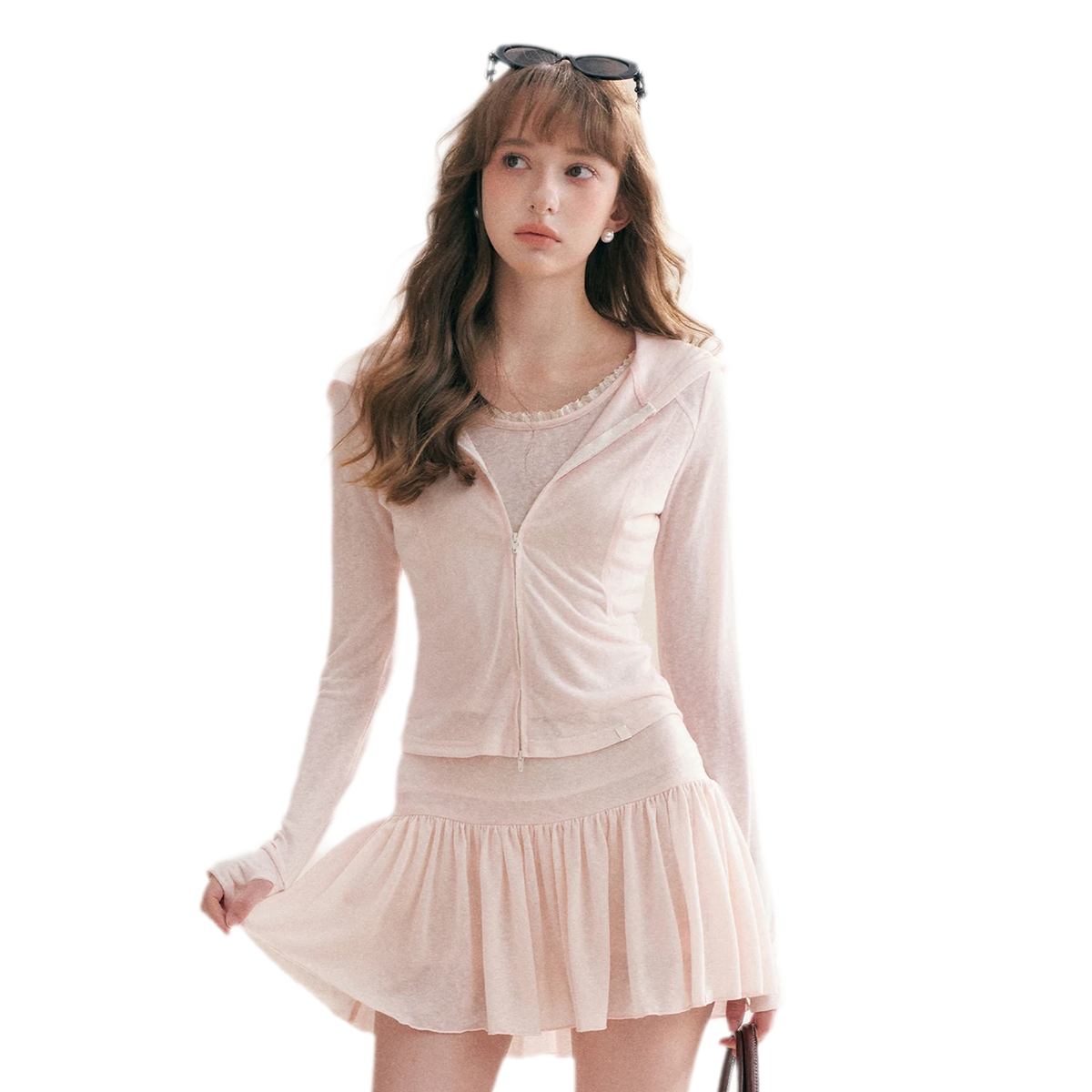 Lyocell Hooded Skirt Set