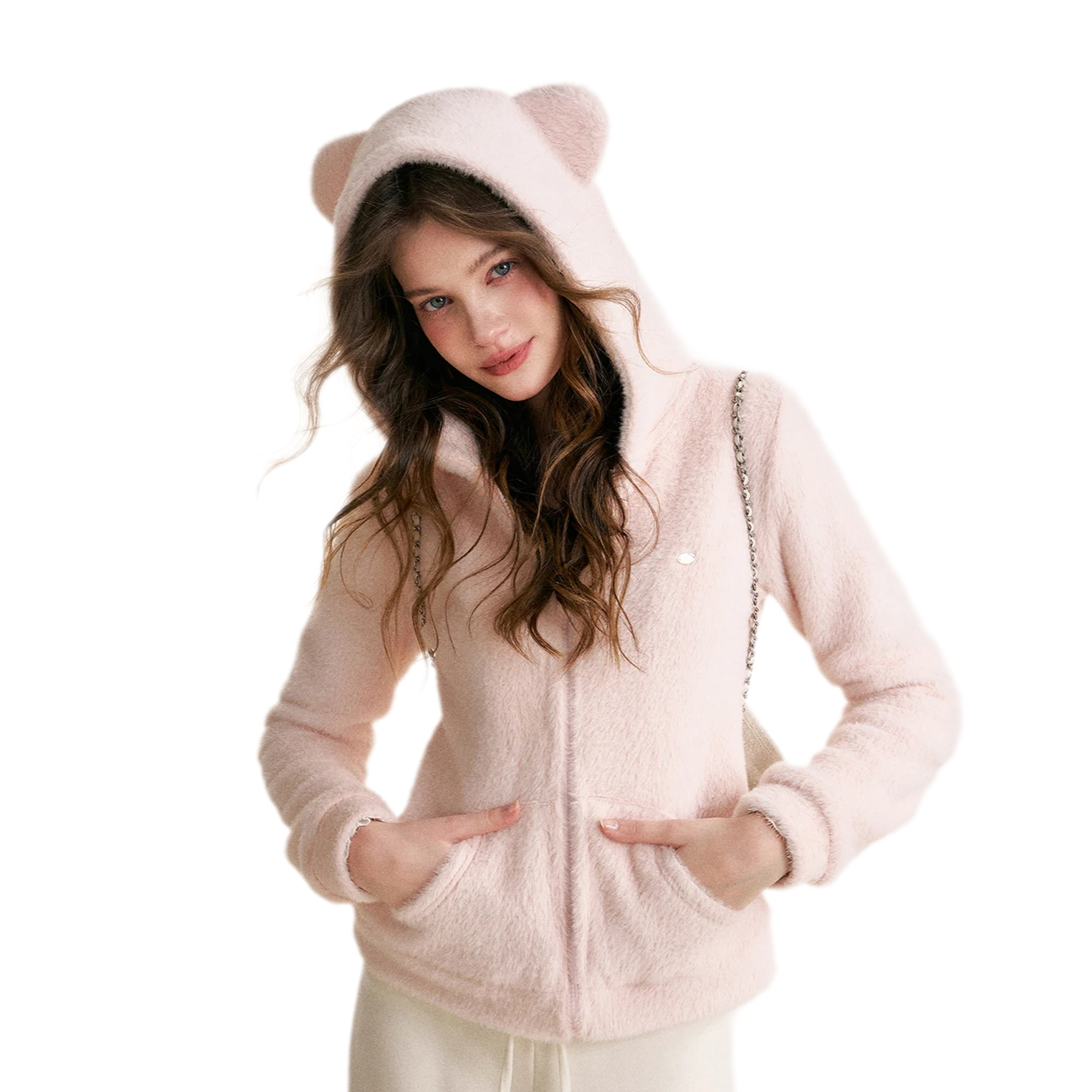 Eco Plush Bear-Ear Hoodie