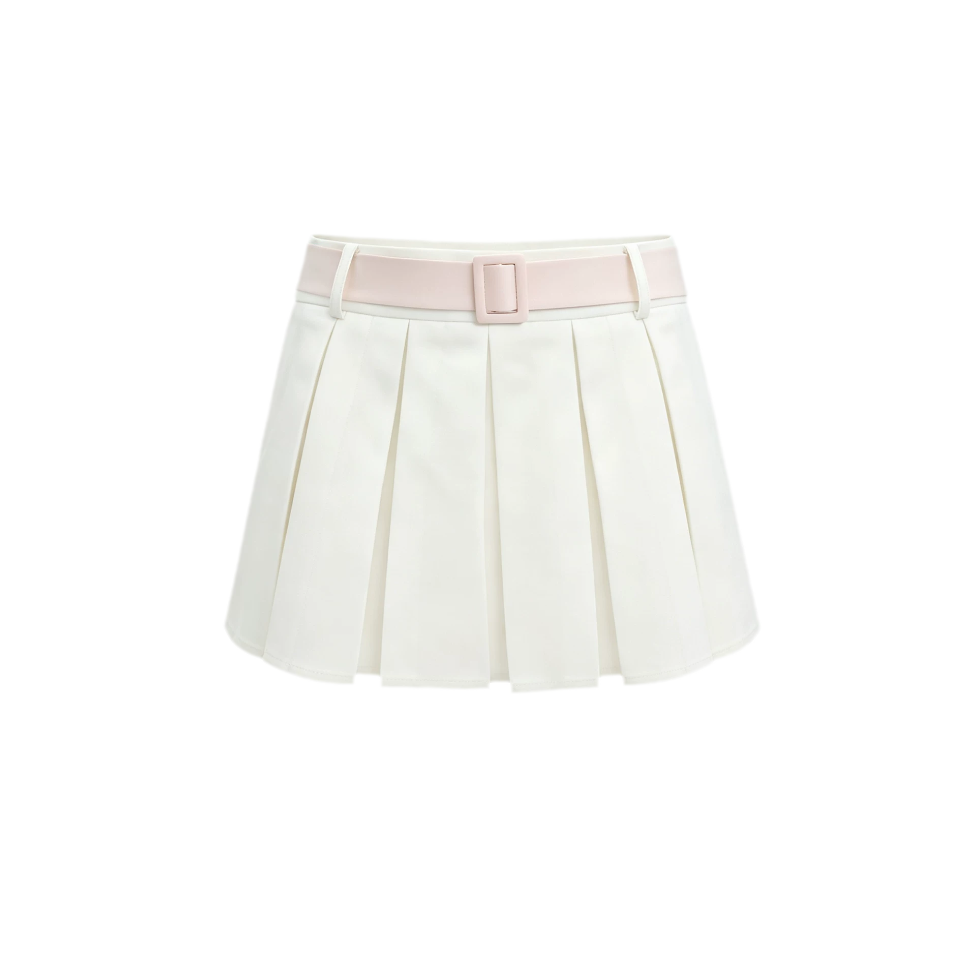 Pleated Low-Rise Mini Skirt