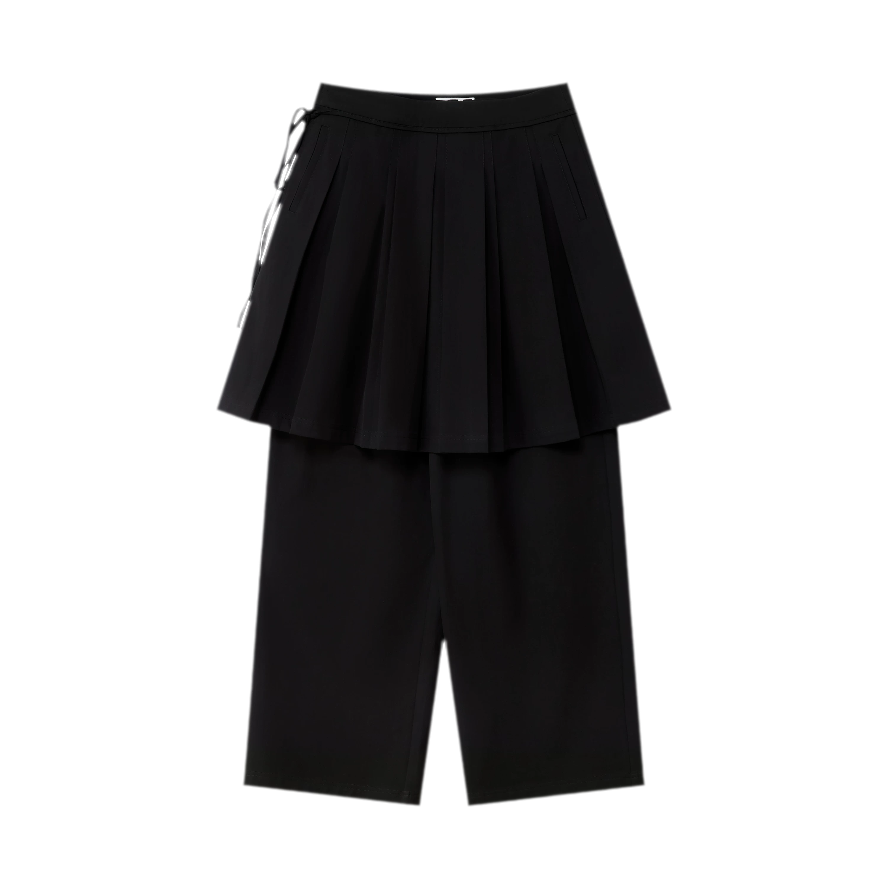 Pleated Layered Skirt Pants