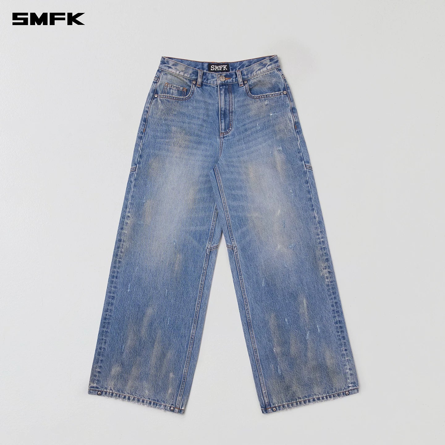 Cross Statue Desert Wide-Leg Jeans