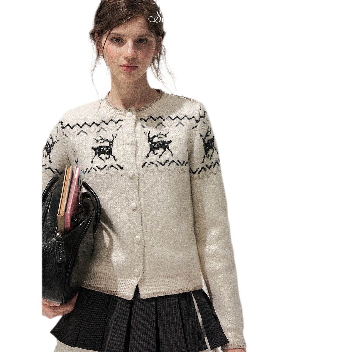Fair Isle Cropped Cardigan