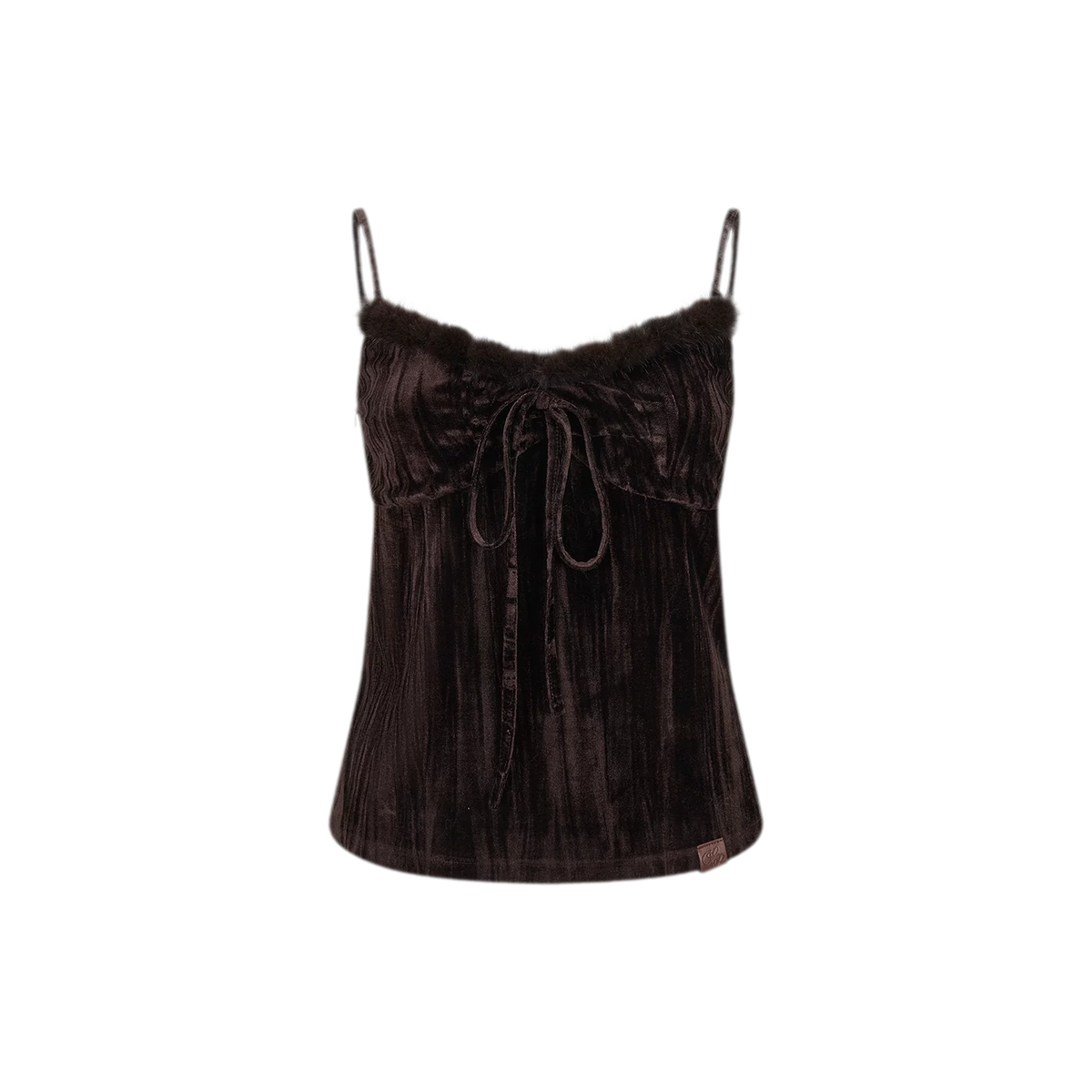 Embossed Pleated Velvet Cami Top