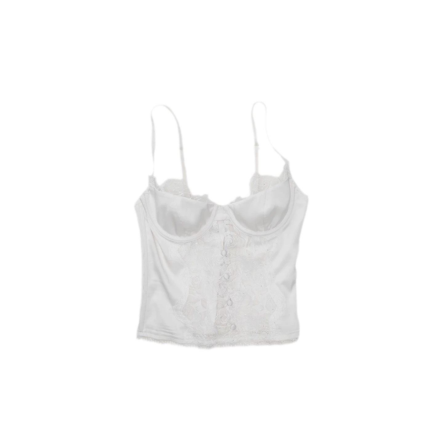 Lace Panel Satin Corset Top