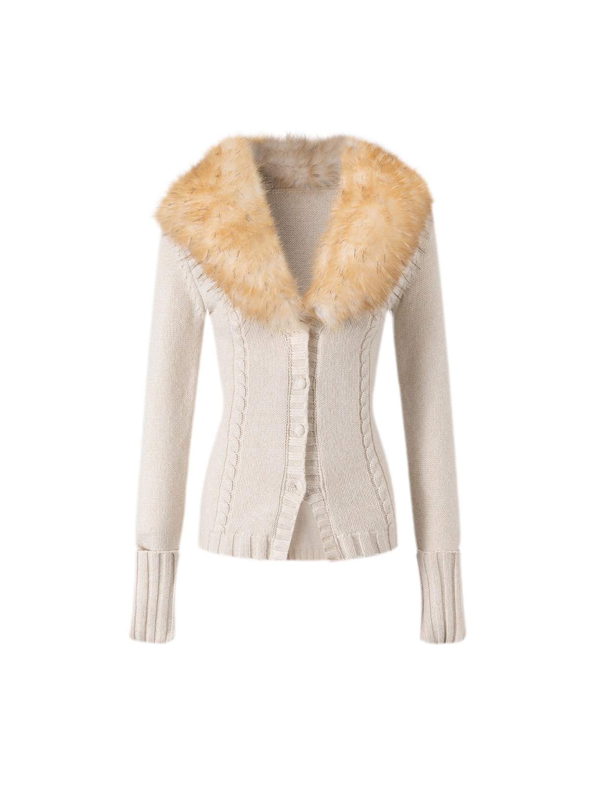 Bộ cardigan và chân váy dệt kim ánh nhũ