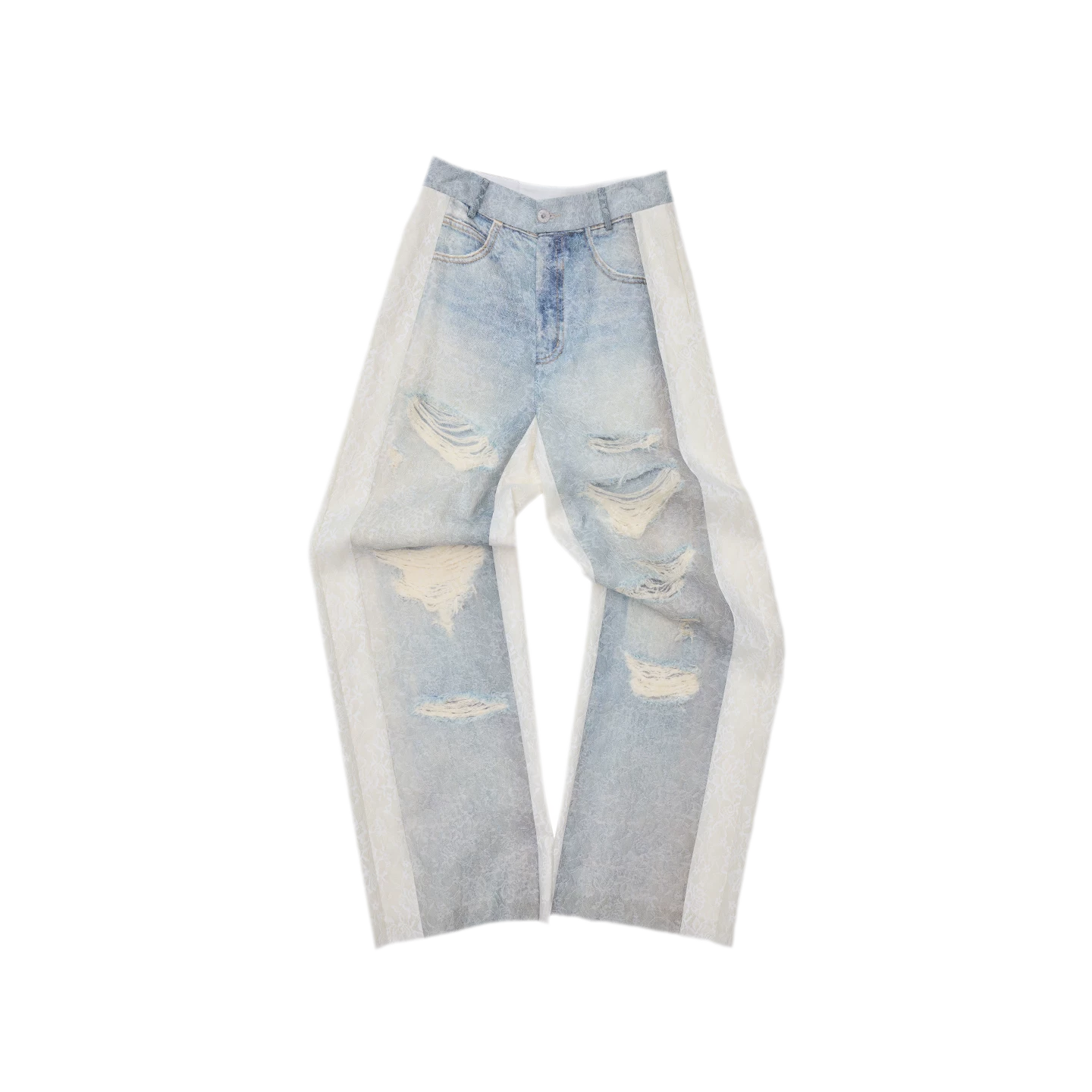 Washed Lace Straight Pants