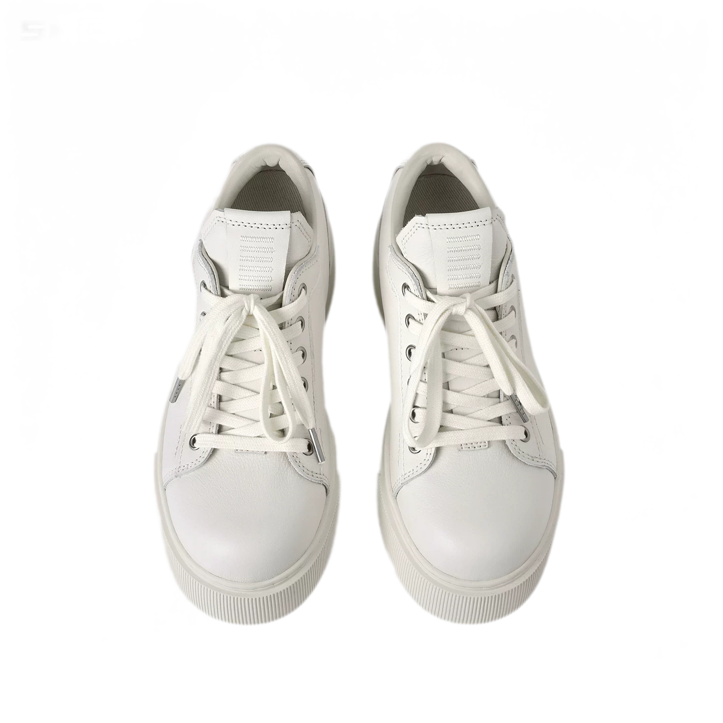 Sculptural Leather Thick-Soled Sneakers