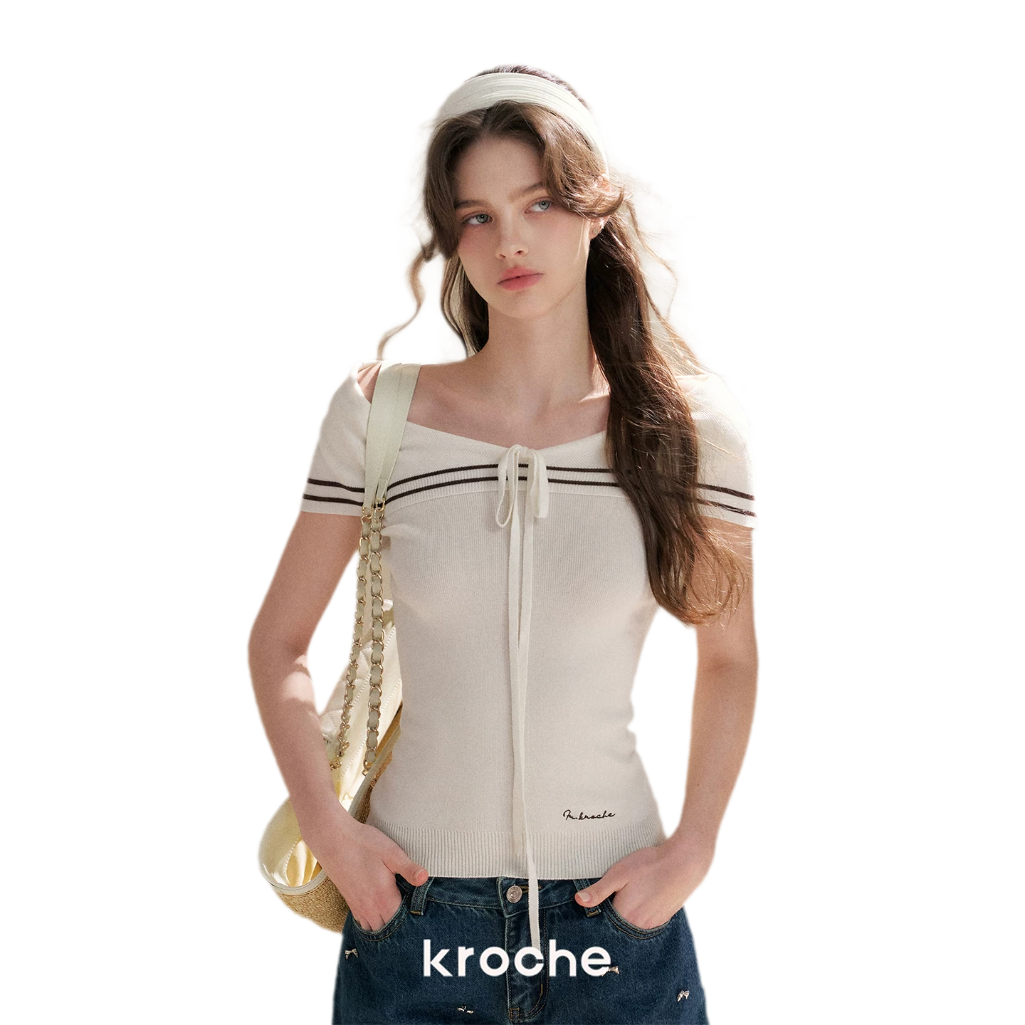 V-Neck Tie Knit Top