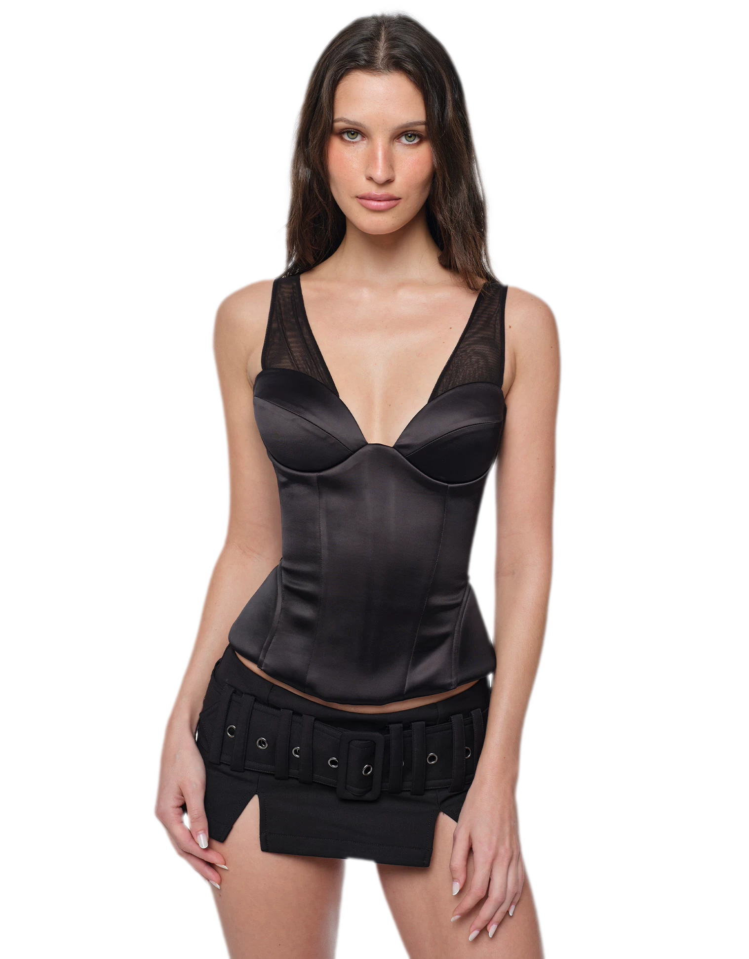 Structured Mesh Corset Bustier