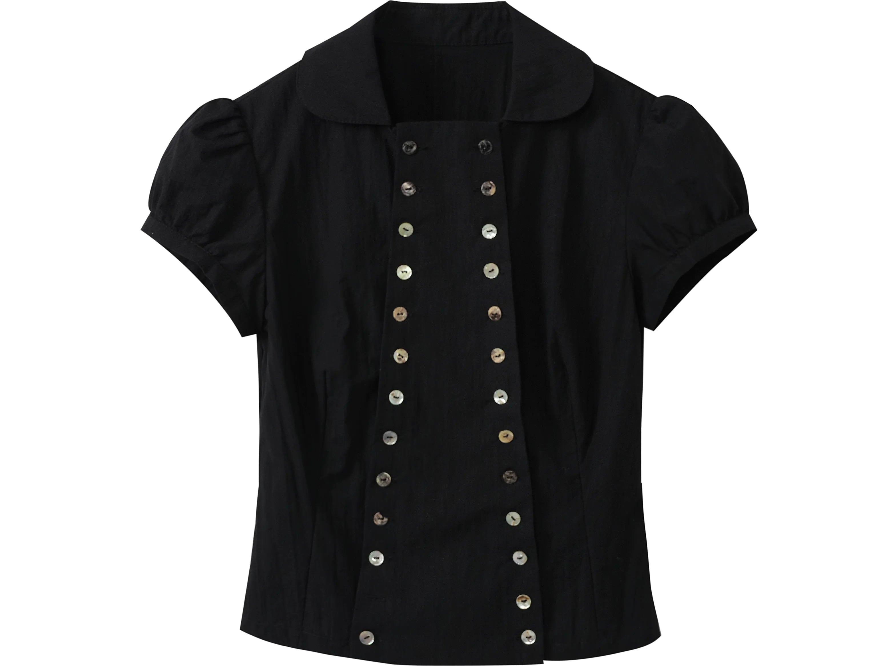 Shell Button Fitted Shirt